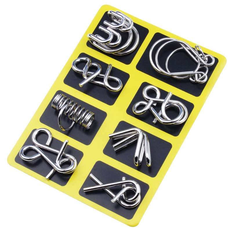 8 Pieces Metal Puzzle Set Clas - Party Games At Home 评论和价格