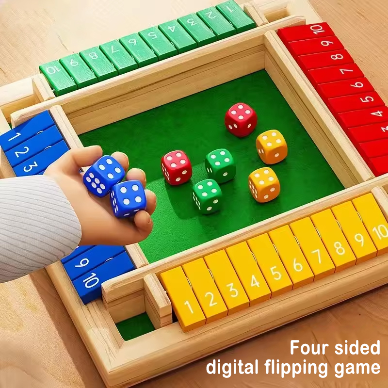 Box Game Wooden Dice Four-Side - Party Games For 7 People 评论和价格