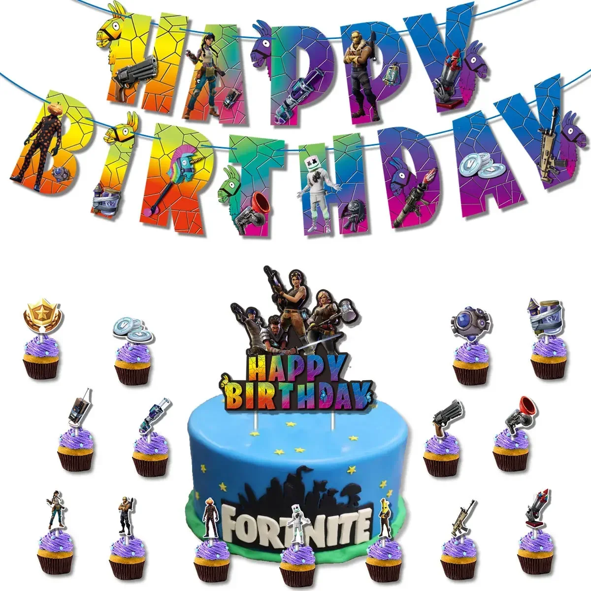 Hot Game Fortnite Theme DIY Ba - Party Games Kids Birthday 评论和价格