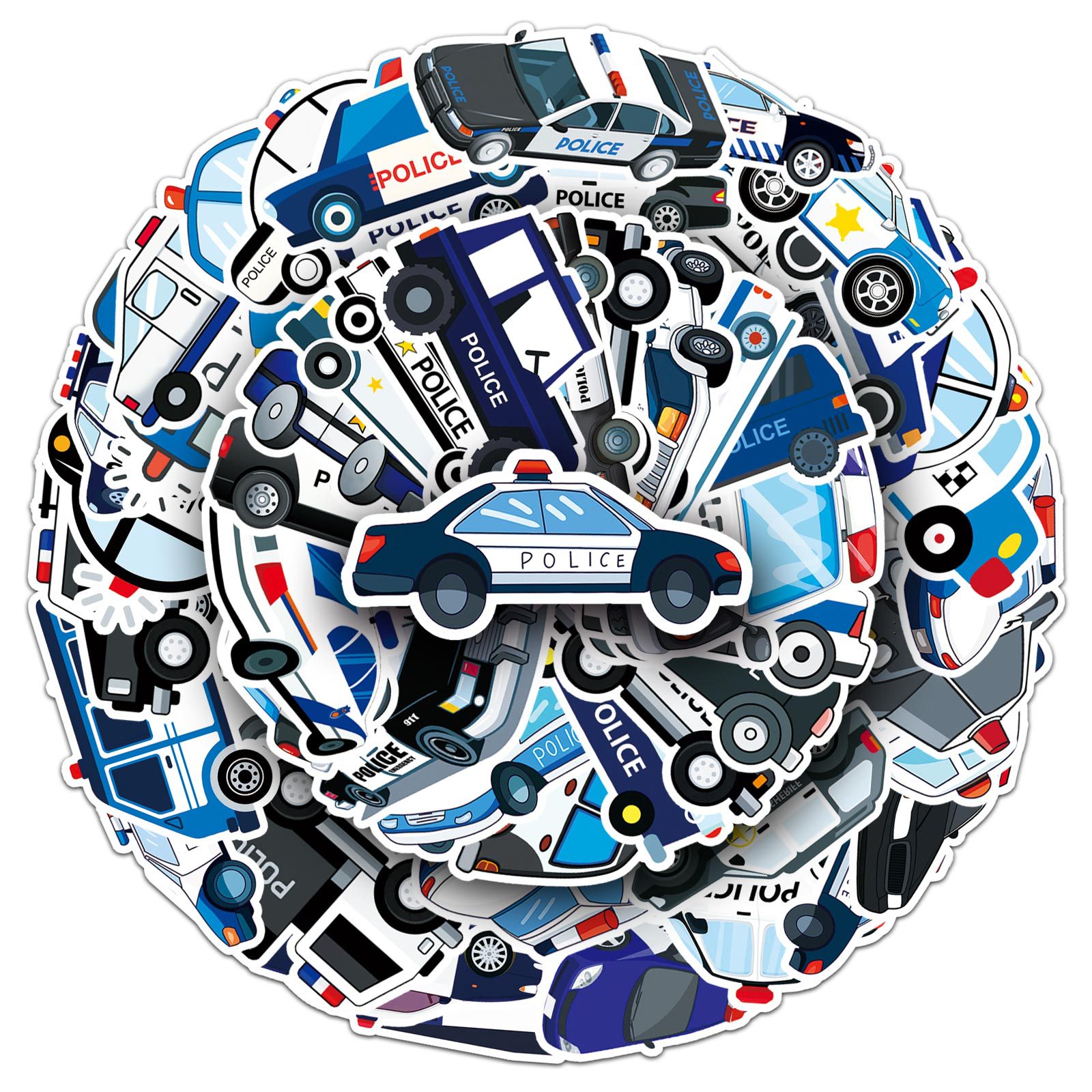 50Pcs Cartoon Police Car Theme - Party Games Kids Birthday 评论和价格