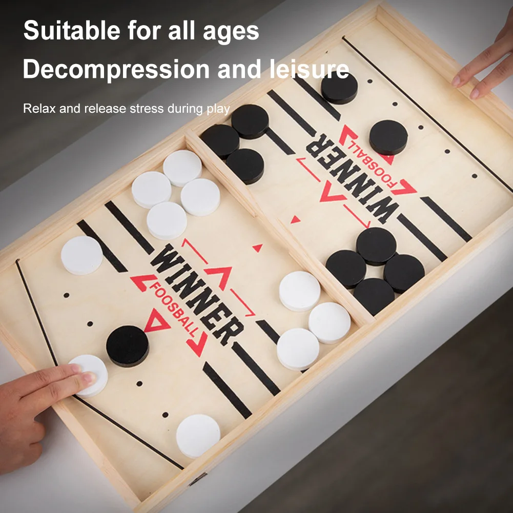 Sling Puck Board Games Wooden  - Party Games For 7 People 评论和价格