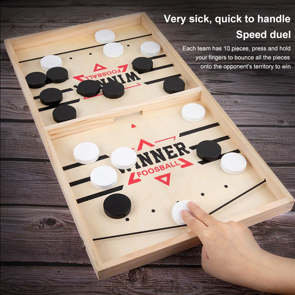 Sling Puck Board Games Wooden  - Party Games For 7 People 评论和价格