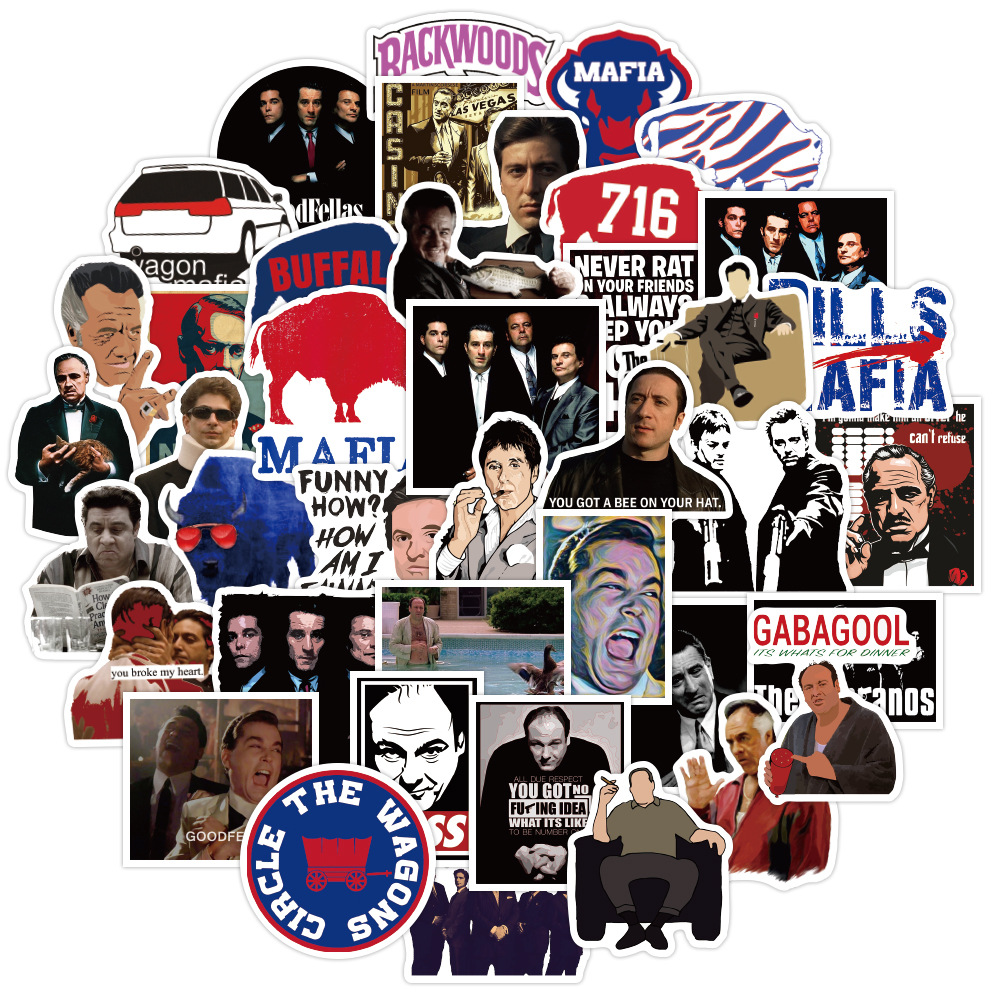 50Pcs/Pack Mafia Stickers Lapt - Party Games Mafia 评论和价格