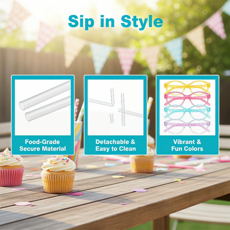5Pcs Funny Eyeglass Shaped Dri - Party Games Kids Birthday 评论和价格