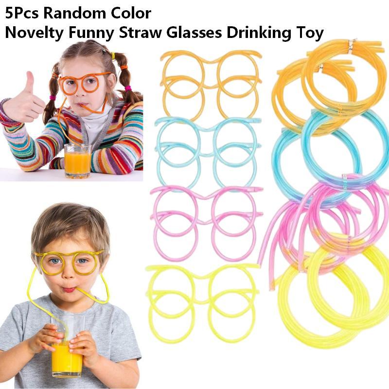 5Pcs Funny Eyeglass Shaped Dri - Party Games Kids Birthday 评论和价格